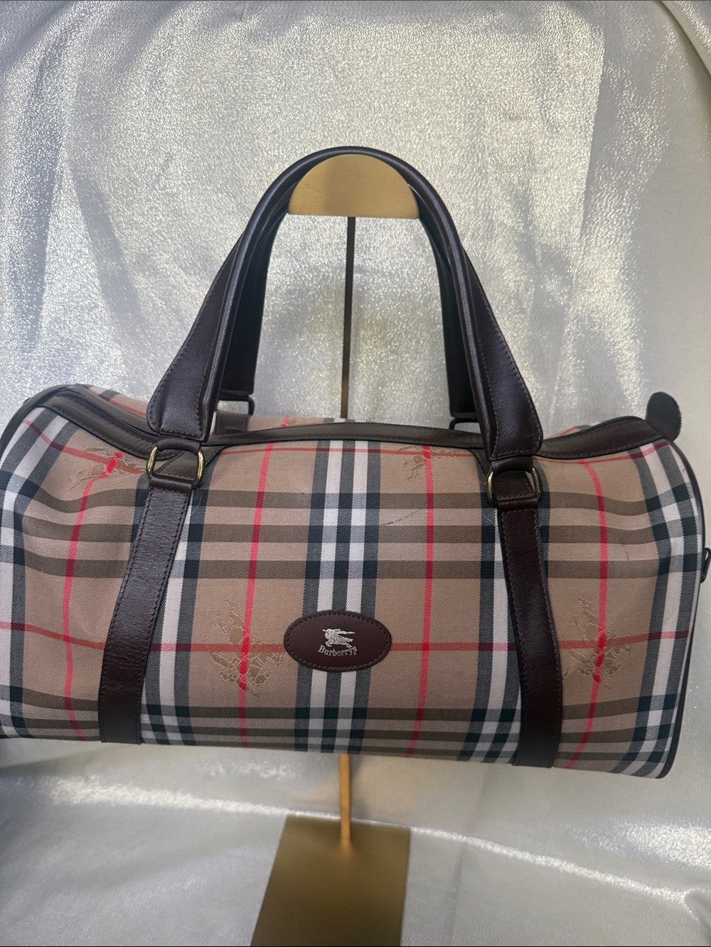 Burberry Nova/Haymarket Check Boston Travel Duffel Bag